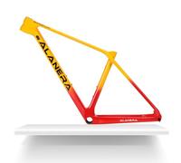 DHNCBGFZ 29er Mountain Bikes Frame XS/S/M/L Carbon Disc Brake MTB Frame 12 * 148mm Boost Thru Axle Frame Internal Routing(Yellow red,M)