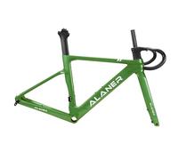 DHNCBGFZ 700C Carbon Fiber Gravel Road Bike Frameset 47/51/54/56/58CM Disc Brake Frame Front 12x100mm Rear 12x142mm Thru Axle Frame Internal Routing BB86mm(Green,47CM)