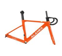 DHNCBGFZ 700C Carbon Fiber Gravel Road Bike Frameset 47/51/54/56/58CM Disc Brake Frame Front 12x100mm Rear 12x142mm Thru Axle Frame Internal Routing BB86mm(Orange,58CM)