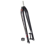 DHNCBGFZ Bike Rigid Front Fork Aluminium Alloy Universal 26" 27.5" 29" Mountain Bike Rigid Forks 1-1/8" Threadless Straight Tube Disc Brake Hard Forks QR 9X100mm(Black gray,26er)