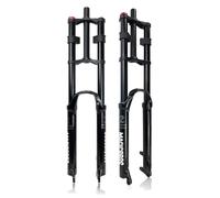 DHNCBGFZ Bike Suspension Fork 26/27.5/29" For Mountain Bike DH Air Double Shoulder Downhill Fork Straight 1-1/8" Disc Brake 9 * 100mm QR(Black,27.5in)