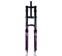 DHNCBGFZ Downhill Mountain Bike Suspension Fork 26 27.5 29 Inch DH Bike Fork 28.6mm Straight Air Fork QR 100mm Rebound Adjustable(QR,26in Purple)