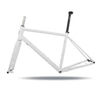 DHNCBGFZ Gravel Road Bikes Frameset 700C 44cm 47cm 50cm 53cm Aluminum Alloy Disc Brake Bike Frame Thru Axle 100/142mm Frame BSA BB68mm(White,53cm)