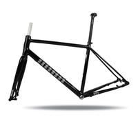 DHNCBGFZ Gravel Road Bikes Frameset 700C 44cm 47cm 50cm 53cm Aluminum Alloy Disc Brake Bike Frame Thru Axle 100/142mm Frame BSA BB68mm(Black,47cm)