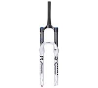 DHNCBGFZ Mountain Bike Suspension Fork 26in 27.5in Travel 160mm Rebound Adjust Straight/Tapered Tube 28.6mm QR 9mm Manual Lockout Bike Air Forks(Silver Black,Tapered 26in)