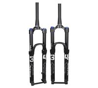 DHNCBGFZ MTB Air Suspension Fork 26/27.5/29in Travel 140mm 1-1/8" Straight/Tapered Mountain Bike Fork Rebound Adjust Boost Thru Axle 15x110mm Manual Lockout(Black tapered,27.5er)