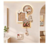 DHNDSDP Artistic Wall Clock with LED Lighting Pendulum Metal Hands Water Proof Back Panel Creative Dial Floral Design Silent Movement Easy Installation L80/100/120/140cm(31.5/39.4/47.2/55.1")