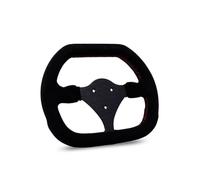 DhnvGCSge 270mm Flat Steering Wheel Suede Racing Kart Game Rims Pcd 3x50mm Stitched Red Blue Yellow Compatible With 5160(Red)