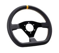 DhnvGCSge Steering Wheel 12Inch 300mm Flat Leather Universal PCD-6x70mm Compatible With Car Drift Pc Game Sport Wheels Control(Stitching yellow)