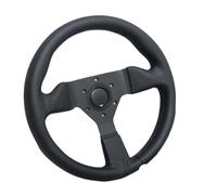 DhnvGCSge Universal Microfiber Leather Sim Racing Steering Wheel 13inch Compatible With JDM Drifting Sport Car Accessories(Black stitch)