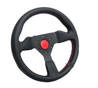 DhnvGCSge Universal Microfiber Leather Sim Racing Steering Wheel 13inch Compatible With JDM Drifting Sport Car Accessories(Red stitch)