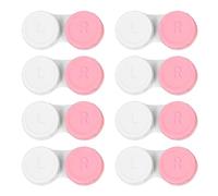 Dhoptical 8 Pack Pink Contact Lens Cases,Outdoor Portable Mini Contact Lens Kit,Perfect for Travel & Everyday Use