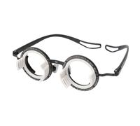 Dhoptical Stainless Steel Trial Frame for Optometry Eyeglasses Trial Frame 4 Insert Lenses Compatible, 360° Rotatable Lens Rims Ideal, Black, PD：64MM