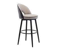 DHOPWWR Leather Swivel Bar Stool with Hollow Backs Island Chair, Counter Height Bar Stool, Black Chrome with Round Foot, for, Pub, Rest Area, Breakfast sharing