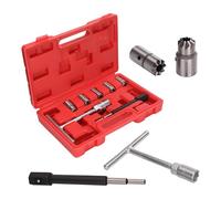 Dhouse 7PC Diesel Injector Seat Cutter Kit Professional Alloy Steel Reamer Set for Cleaning and Decarbonizing Injector Seats Includes Blow-Molded Case for Convenient Storage