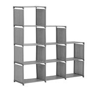 Dhouse 9-Cube Storage Unit DIY Portable Storage Shelves Stand Bookcase Open Book shelf Multi-Use Organiser Rack For Books, Toys, Clothes, Tools 125 x 120 x 28 cm Grey