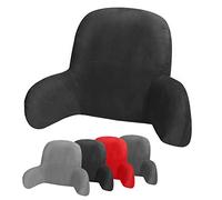 Dhouse Reading Pillow 58x40x25cm Lumbar Support Cushion with Removable Cover TV Relax Pillow Sofa Chair Back Supports Pillow Portable Plush Backrest for Pregnancy Arm Back Head Support (Black)