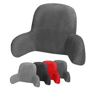 Dhouse Reading Pillow 58x40x25cm Lumbar Support Cushion with Removable Cover TV Relax Sofa Chair Back Supports Plush Backrest for Pregnancy Arm Back Head Support (Dark Grey)