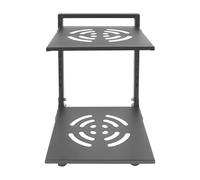 DHQCQL Saucepan Stand, 2 Tier Non-slip Dividers Saucepan Storage with 2 Feet, Saucepan Organiser for Cupboard, Pan Organiser for Cupboard Kitchen Counter, Load-capacity 20kg, 27 * 23 * 33cm (Gray)