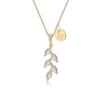 DHQH Bridesmaid Proposal Gifts Leaf Pandent Necklace With 26 Initials Tiny Cute Initial Pendant I Couldn't Tie The Knot Without You Cubic Zirconia Necklace for Women, Metal, No Gemstone