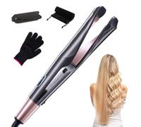 Dhqkqg 2 in 1 Hair Straightener and Curler, Hair Straighteners with Adjustable Temperature LCD Display, Hair Straighteners and Curlers in One, Flat Iron Hair Straightener for Curl/Wave/Straighten Hair