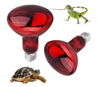 Dhqkqg 2 Pack Reptile Heat Lamp, 100W Heat Lamp for Reptiles, E27 Reptiles Heat Lamp Bulb, Infrared Heat Lamp for Reptiles, Reptile Heat Bulb, Basking Spot Heat Lamp for Reptiles, Tortoise, Snakes