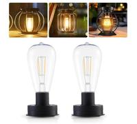 Dhqkqg 2 Pack Solar Light Bulb, Solar Light Replacement Top 8,5CM/3.35in with Light Bulbs, Replacement Solar Panels for Garden Lights, Replacement Solar Bulb for Outdoor Garden Lights (2PCS)