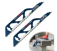 Dhqkqg 2Pcs Reciprocating Saw Blades, Carbide Reciprocating Saw Blade, Concrete Sabre Saw Blade, Masonry Cutting Blades for Cutting Brick Block Cement Board, Compatible with Bosch Dewalt, 300mm