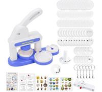 Dhqkqg Button Maker Badge Machine, Pin Maker Multiple Sizes, DIY Badge Punch Press Kit with Molds and Round Paper Cutter, Pin Badge Making Set for Party, Events, Gifts