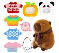 Dhqkqg Capybara Plush Toy, Capybara Plush with Clothes&Accessories, Dress Up Capy-bara Plush Toy, Capy-bara Stuffed Animal, Gift for friends