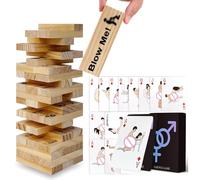 Dhqkqg Classic Couples games, Lust Tower Couples Games & Adult Card Games Sx Cards Game, for Adults, Stacking Wooden Block Game for Valentine's Day Gifts (A)