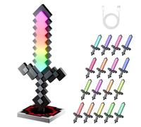 Dhqkqg Diamond Sword Light Up, 39 cm Diamond Sword Light with 17 Adjustable Colour, 3D Bedside Lamp Kids for Cosplay Toys Gifts Room Dectoror