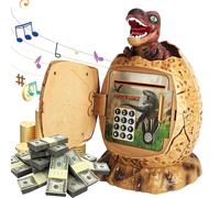 Dhqkqg Dinosaur Egg Money Bank, Money Box for Kids, Dinosaur Egg Electronic ATM Cash Coin Box With Code Lock, Money Saving Box with Music and Night Light, Dinosaur Toys Gifts for Kids Aged 6+