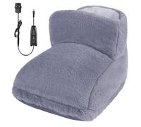 Dhqkqg Electric Foot Warmer, Foot Warmer with 3 Timer Settings & 3 Temperature Settings, Heated Foot Warmers with Fleece Lining, Furry Feet Warmers, Heated Slippers for Women Men Home Office