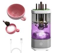 Dhqkqg Electric Makeup Brush Cleaner Machine, Automatic Spinning Makeup Brush Cleaner with Cleaning Mat, 2 in 1 Make-up Cleaner and Dryer for Make-up Lovers & Professionals (A)
