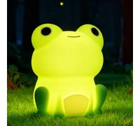 Dhqkqg Frog Night Light,Silicone Frog Night Light,Rechargeable Dimmable Bedside Lamp,Timer Pat Light,Frog Gifts,Cute Lamp,Soft Eye Caring Kids Bedside Lamp,Gifts for Girls Boys Christmas Birthdays