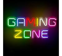 Dhqkqg Gaming Zone Neon Light Sign, Colorful Game Neon Sign for Wall Decor, Gaming Letter LED Neon Light, USB Powered Game Neon Light, Gaming Neon Sign for Gaming Room, Bedroom (Gaming Zone)