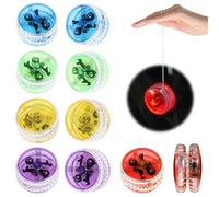 Dhqkqg Light Up Yoyo, 10 Pcs Flashing Responsive Yoyo Toys,Plastic LED Yo Yos Kids, Responsive Ball Bearing Yo Yo, Auto Return Yoyos for for Party Favors, Birthday,Goodie Bag Fillers, Prizes