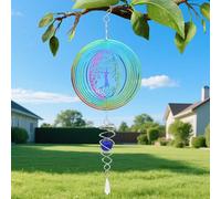Dhqkqg Metal Wind Spinner, 3D Rotating Wind Chimes, 15cm Hanging Garden Spinner, Windspinners for Garden, Tree of Life Wind Sculptures, Stainless Steel Hanging Spinners for Decor Outdoor Yard