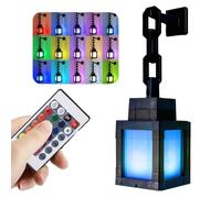 Dhqkqg Pixelated Lantern Night Light, Rechargeable USB Powered Led Night Light, 16 Colors Changing Led Wall Sconces with Remote, LED Wall Mood Lamp for Room, Game Room Decor, Christmas Gifts for Kids