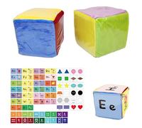 Dhqkqg Pocket Dice, 2 Foam Cubes, Large Dice with Transparent Pockets, Game Dice with 48 Cards, for Educational Toys, Teaching Interactive Games, Educational Tools