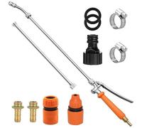Dhqkqg Sprayer Wand, All Metal 112cm Sprayer Wand, 3/8" & 1/4'' Brass Barb Universal Sprayer Wand Replacement, Portable Adjustable Universal Garden Sprayer with Nozzles, for Weed Garden Car Wash