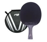 DHS Sports Diamond Series Obsidian Table Tennis Racket - Shakehand, ITTF Approved, Black Surface, Two Side Hurricane 3 Rubbers