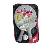 DHS Sports Type III Table Tennis Set - Two Shakehand Paddles and One Ball, ITTF Approved Paddle, Beginner Paddle Set, Tacky Rubber