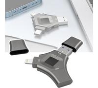 DHsdlpLU 3 In 1 USB Fingerprint Unlock Flash Drive Metal Anti Theft Storage Device 6 Fingerprint IDs Allowed Memory Stick ncrypted Storage For Android/Mobile Phone/Pc 64GB