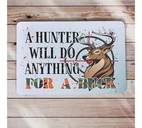 DHsigns Hunting Metal Sign Gift for Him Hunter Do Anything for A Buck Deer Vintage Retro Rustic Metal Tin Sign Iron Painting Plaque Hippy Personalized Sign Rustic Pub Wall Decor Poster Art8×12inch