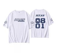 DHSPKN Stray Kids 5 Star Album Merch T Shirt Felix Jisung Hyunjin Minho Bangchan Changbin Concerts Tee Unisex Tops White-01 4XL