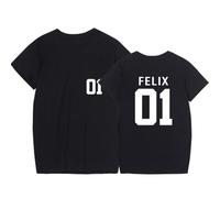 DHSPKN StrayKids Rockstar 8th Mini Album March T Shirt Felix Jisung Hyunjin Minho Bangchan Changbin Concerts Tee Unisex Tops