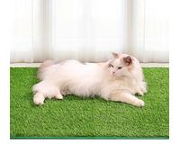 DHSUN Artificial Grass Washable Training Pad for Puppy, Cat, Dog with Bells, Reusable Fake Grass Dog Pee Pad 46X70CM