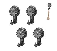 DHSUN Bathroom Suction Cup Hook, Shower Hook, No Drilling Required, Knob Type Tightening,Can Bear 5KG,Reusable,for Bathroom and Bitchen Use 4-Pack